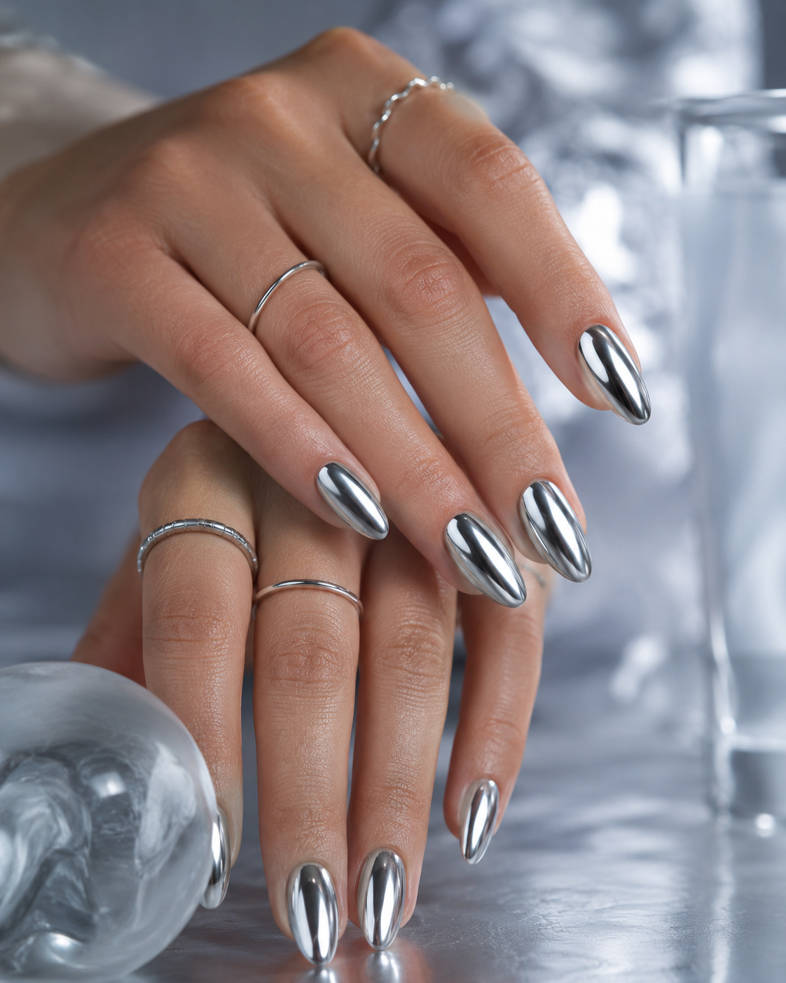 Silber Chrome Nägel